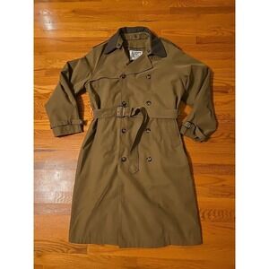 London Fog Men's 42L Vintage Double Breasted Trench Coat Removable Quilted Liner